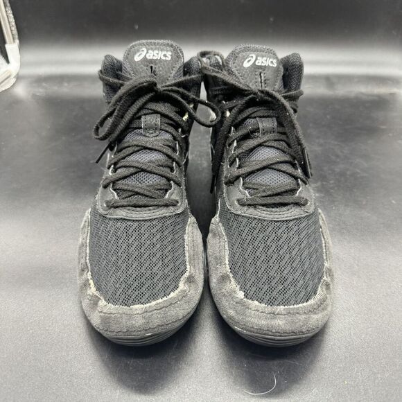 ASICS Matflex 6 Wrestling Shoes Black White Size 5 Great Condition - Picture 4 of 8